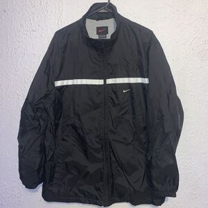 Vintage Y2K Nike Black Tag Red Swoosh Full Zip Windbreaker Jacket M